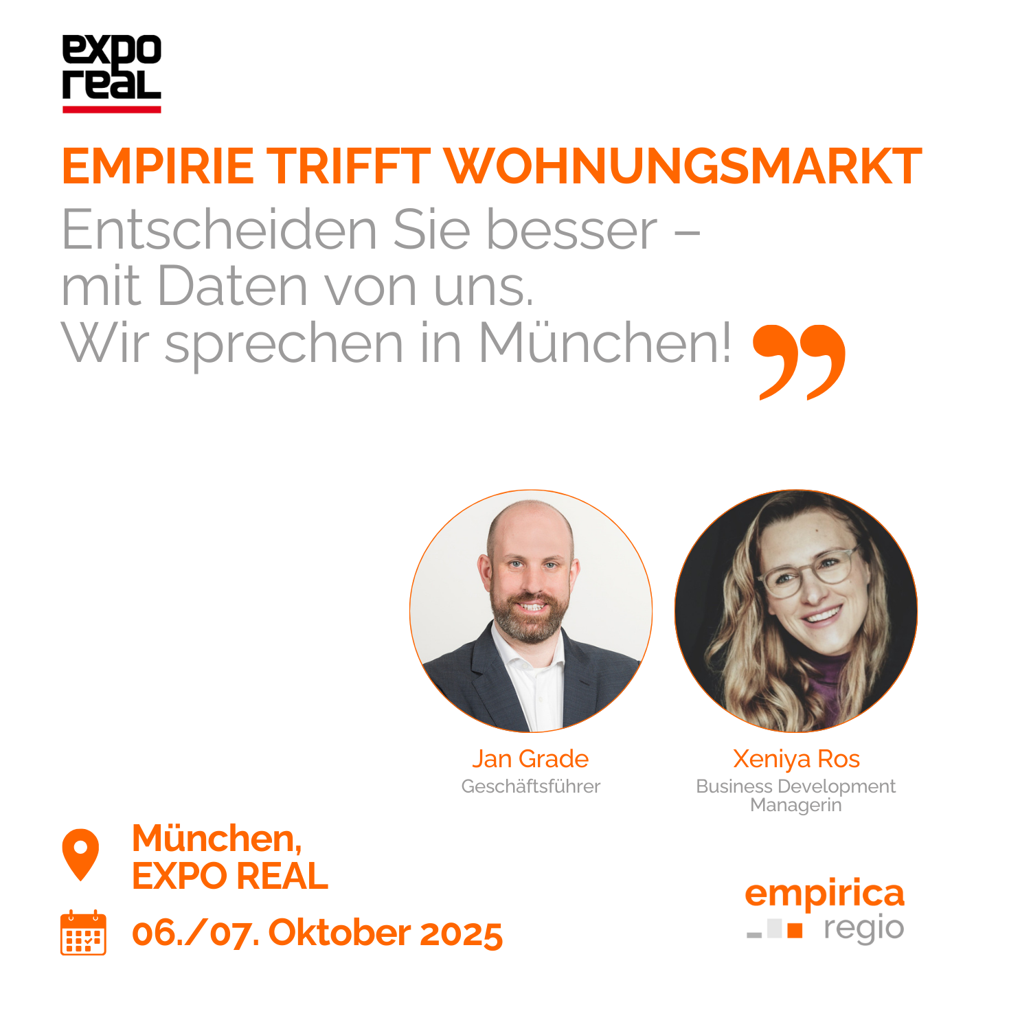 Treffen Sie uns auf der EXPO REAL 2025